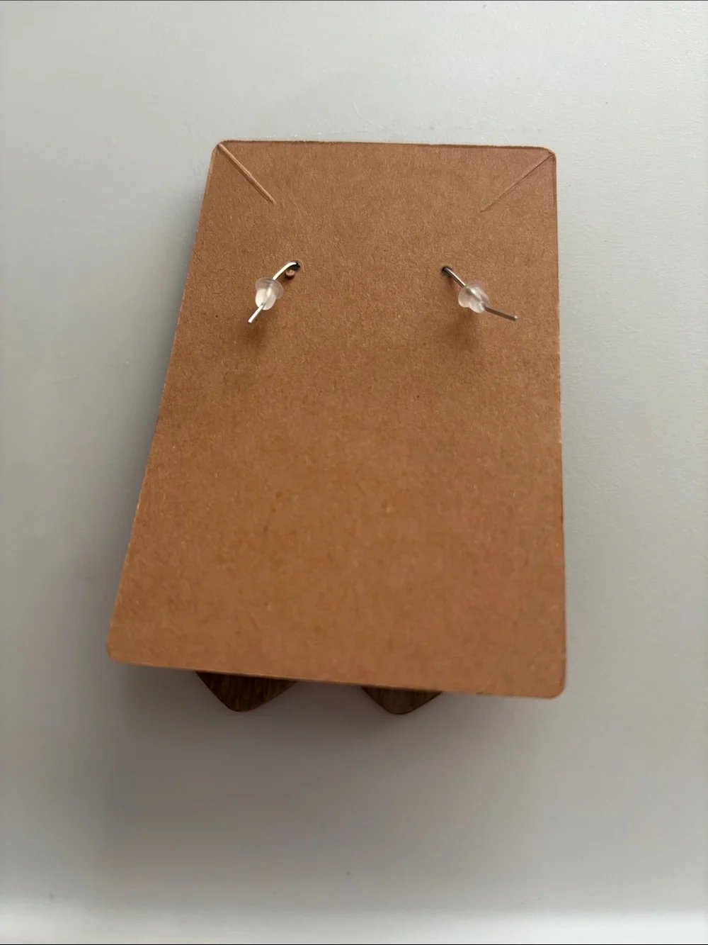 Fashion Jewelry Brown Teardrop Wood Earrings with Green and White Leaf Design - Picture 3 of 3